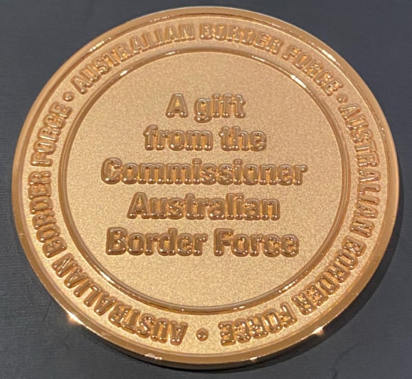 ABF Commissioner Challenge coin reverse