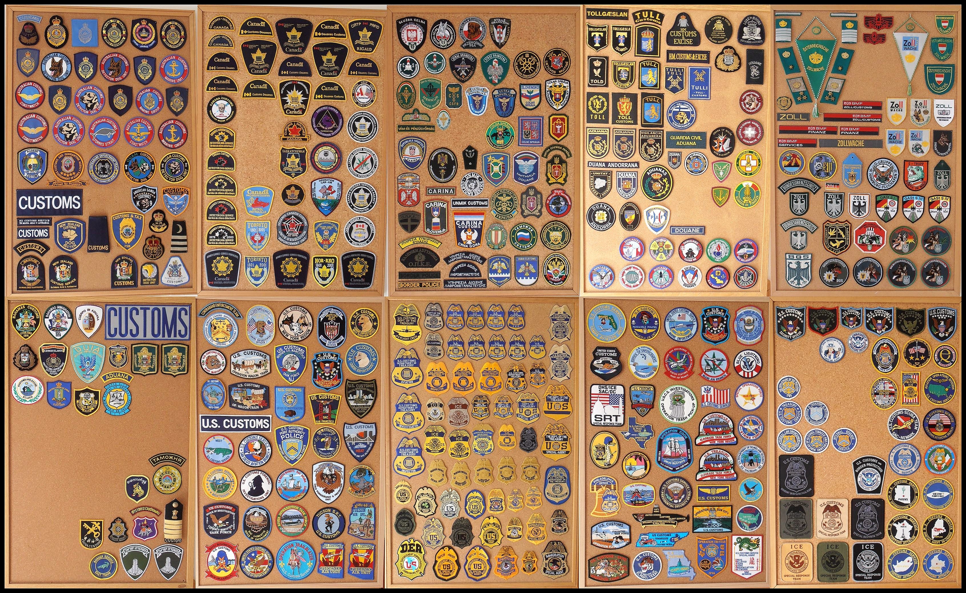 George E. Manosis Customs Border patch collection